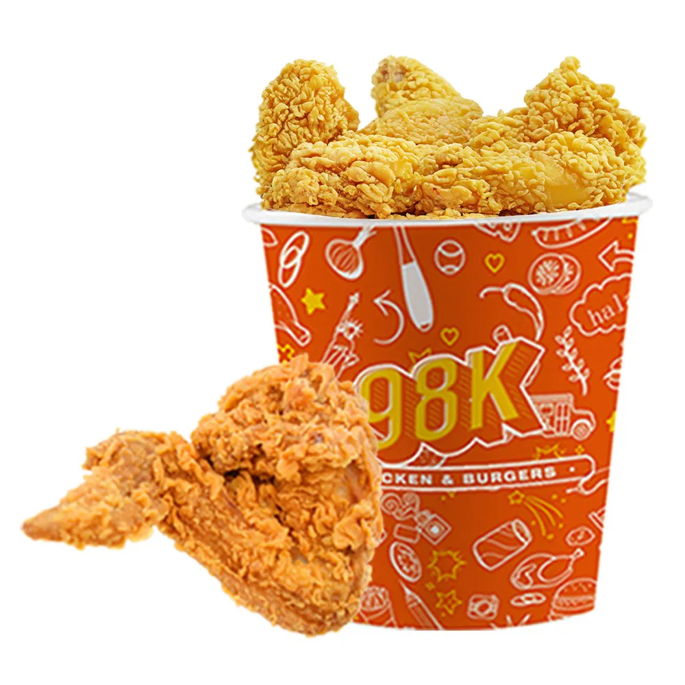 Golden fried chicken tenders with side dipping sauce at 98k, a Fried Chicken & Sandwich Shop in NY
